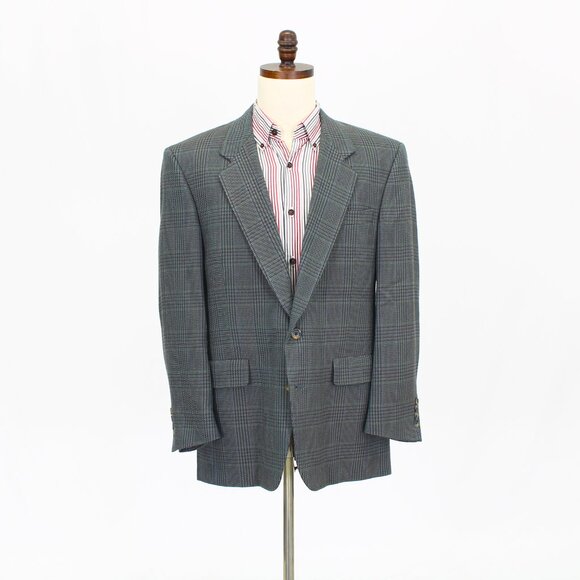 Vintage Hart Schaffner Marx Union Made USA 42R Green Sport Coat Jacket T549